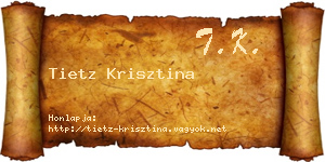 Tietz Krisztina névjegykártya